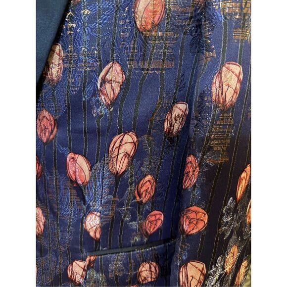 St. Patrick Single Button Tuxedo Jacket Sz. S Floral Design Vented - Picture 13 of 13